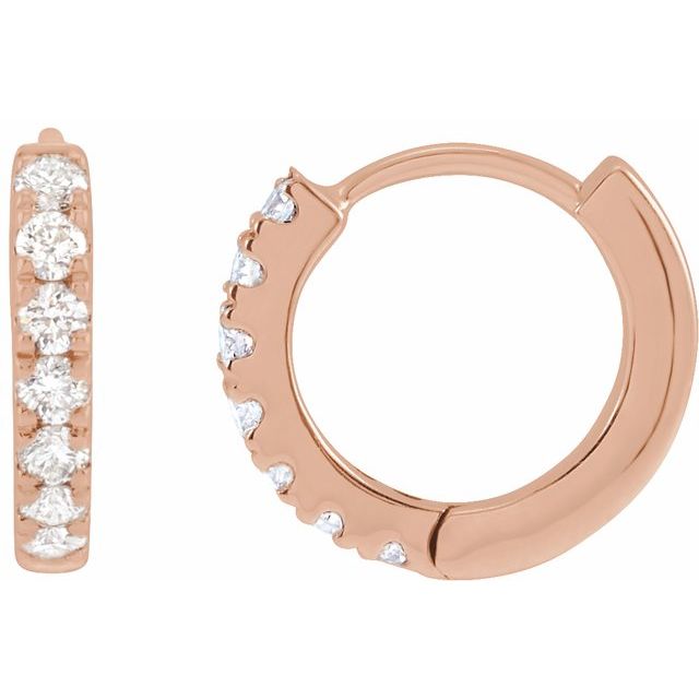14K 1/5 CTW Lab-Grown Diamond Hoop Earrings