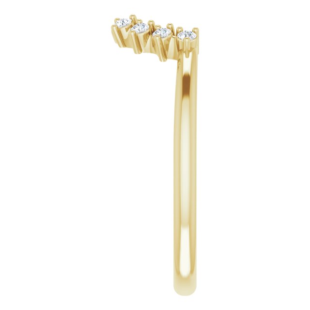 14K .08 CTW Natural Diamond Matching Band for Oval Ring