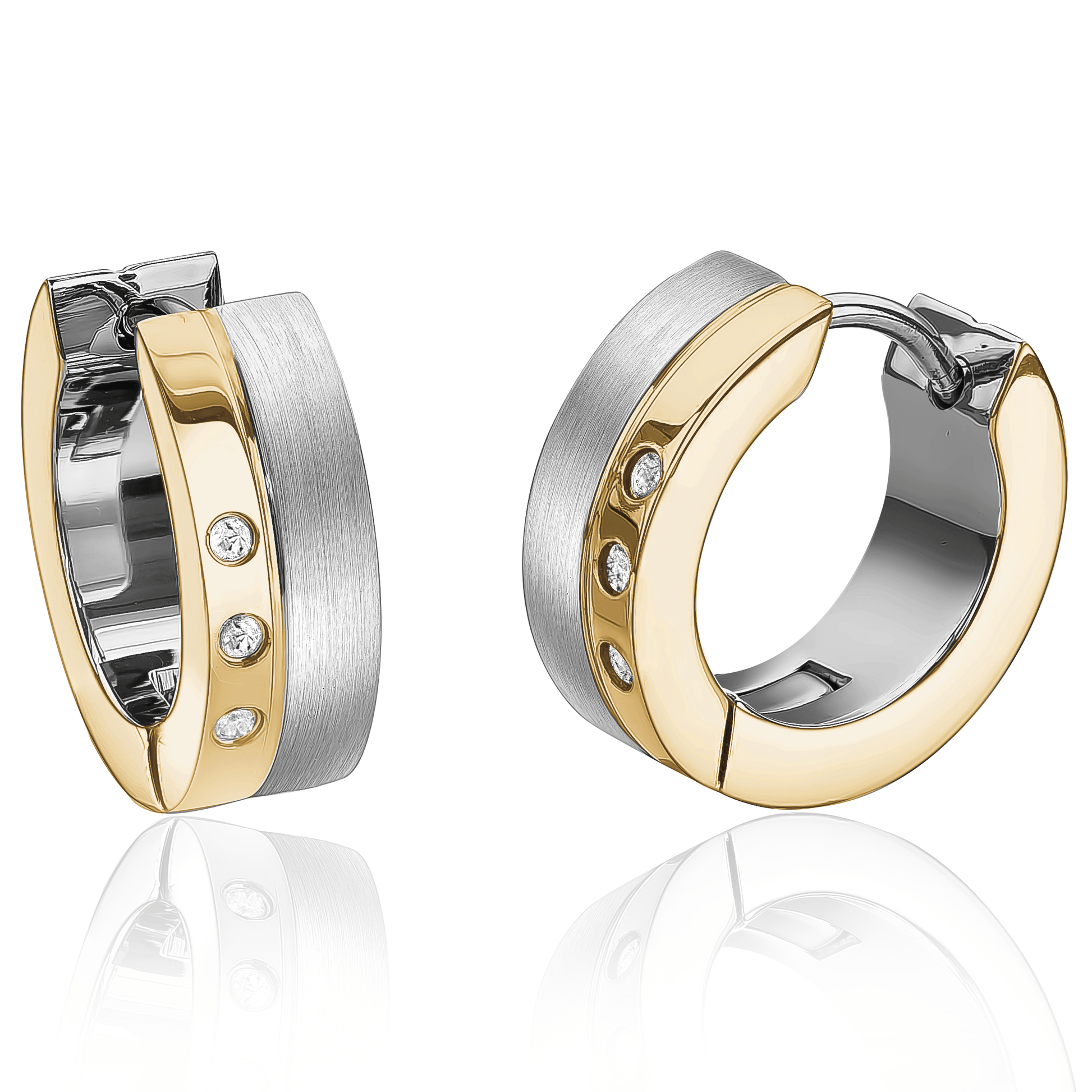 Tri-Gem Huggie Earring