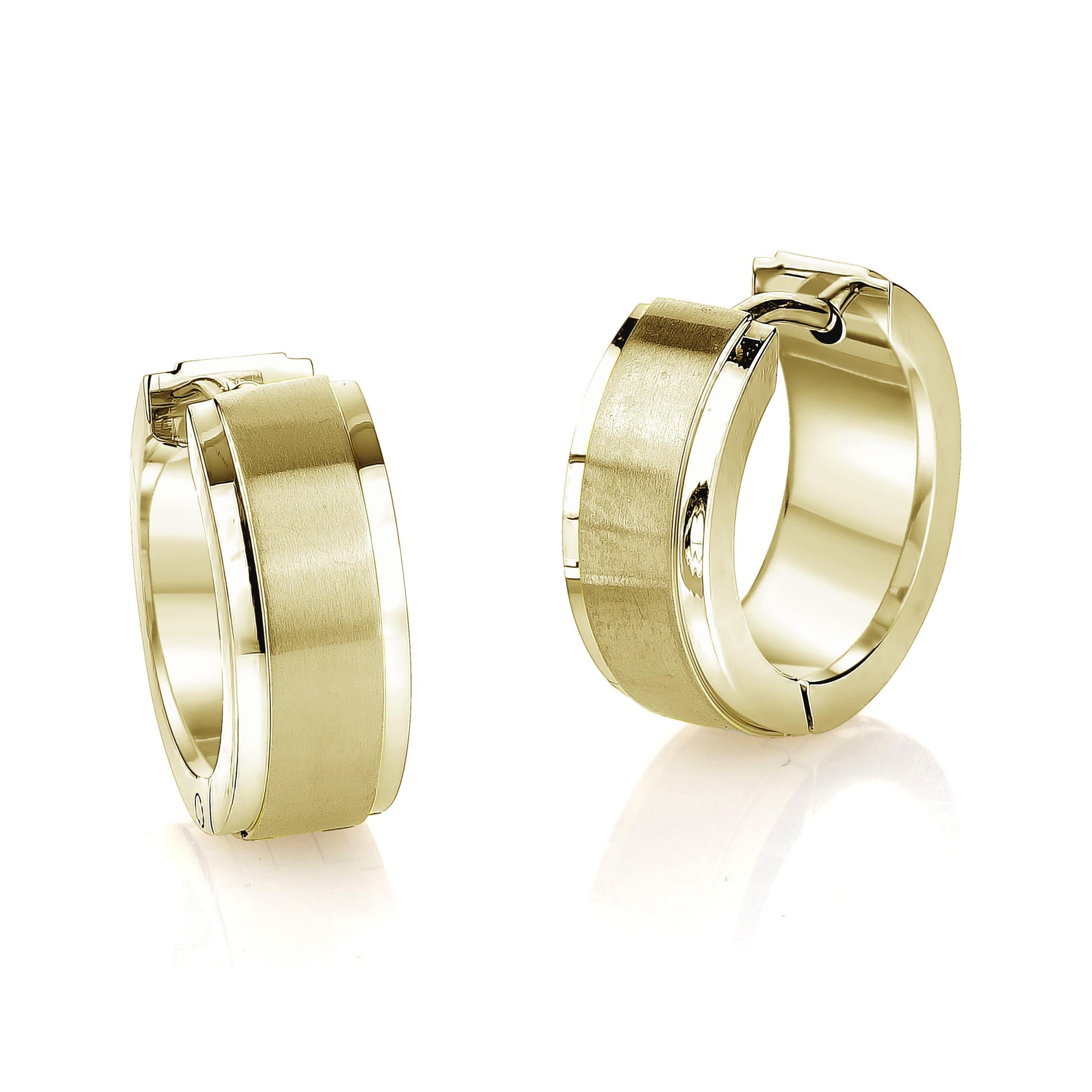Brushed Centre Huggie Earrings
