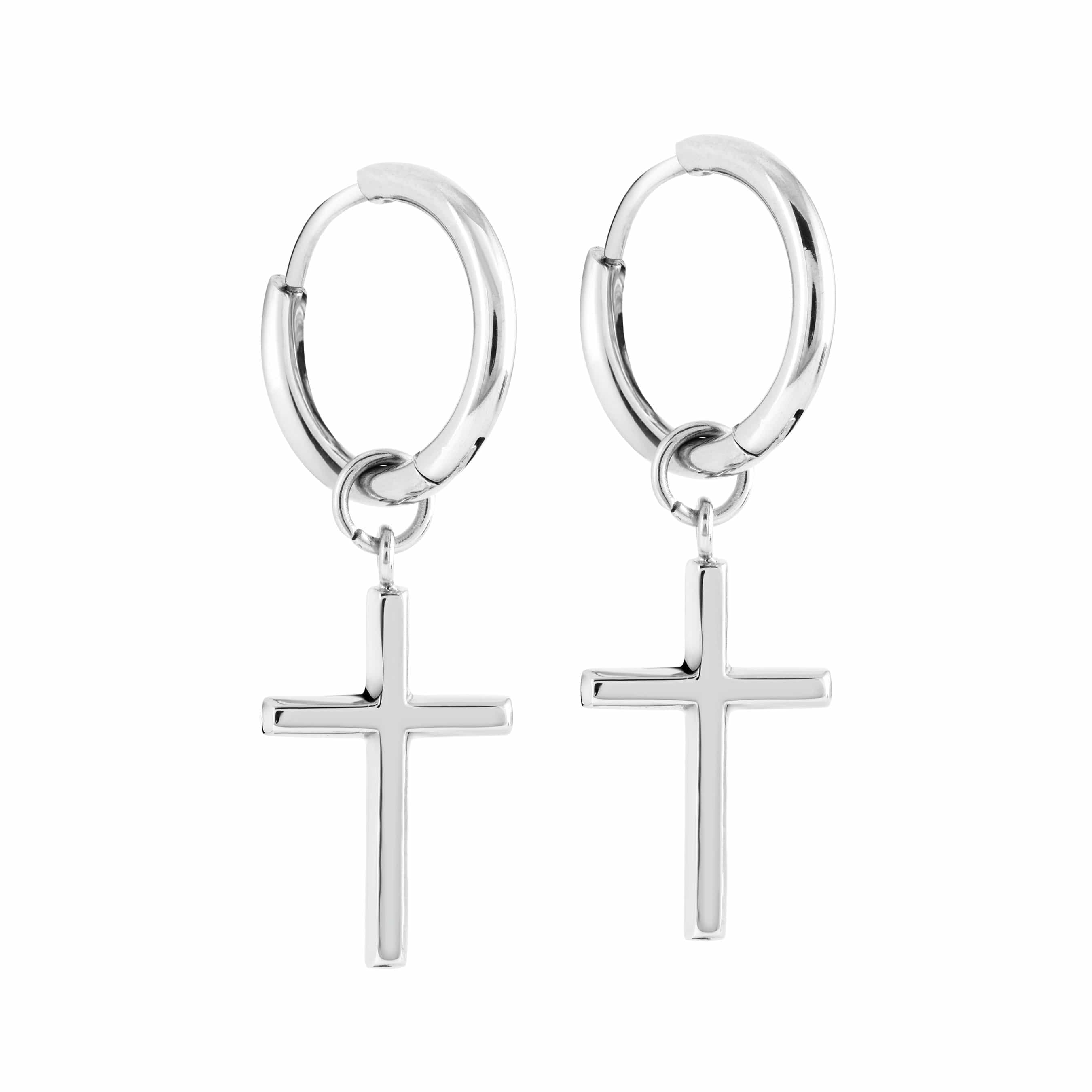 Cross Hoop Earrings