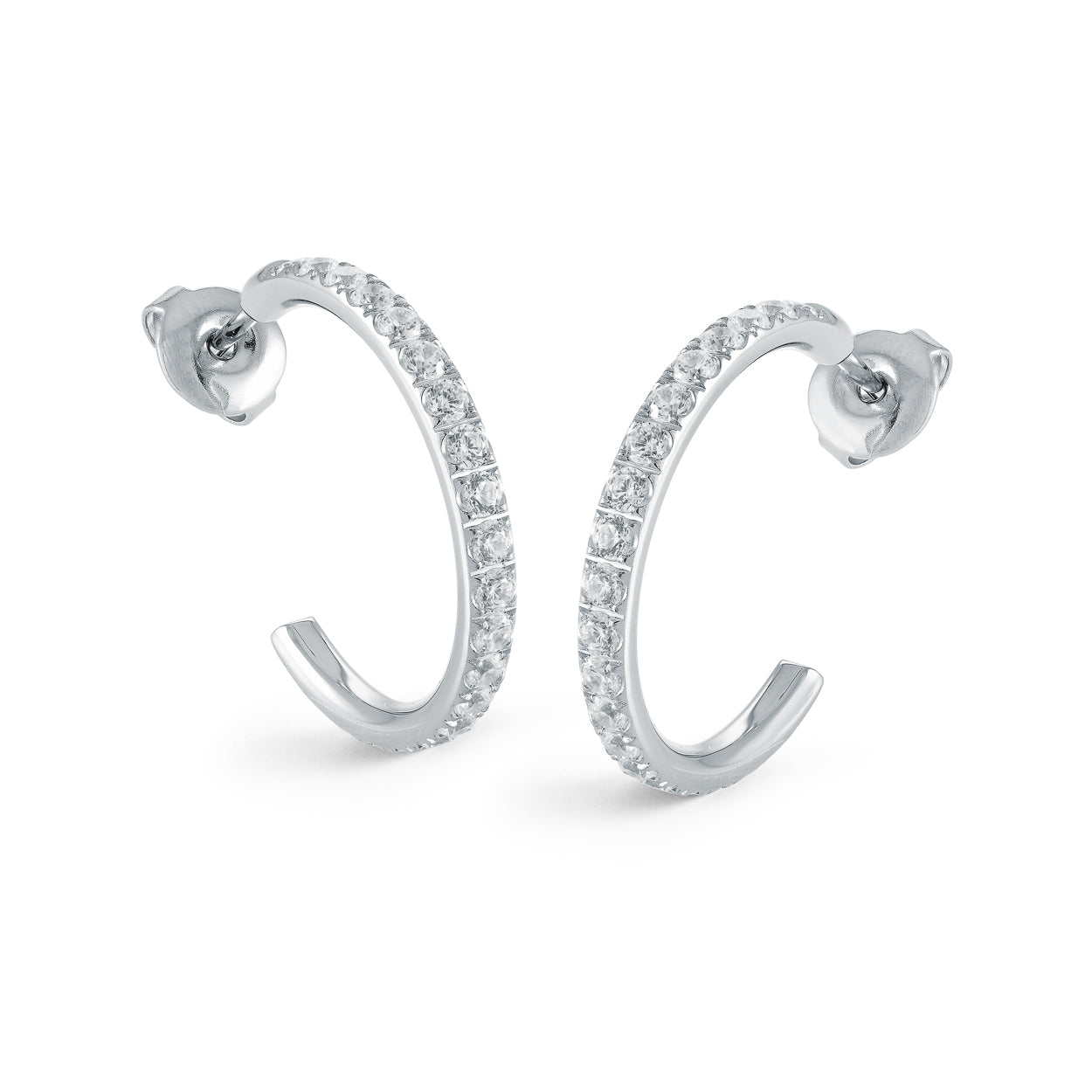 Studded Open Hoop Earrings 22mm