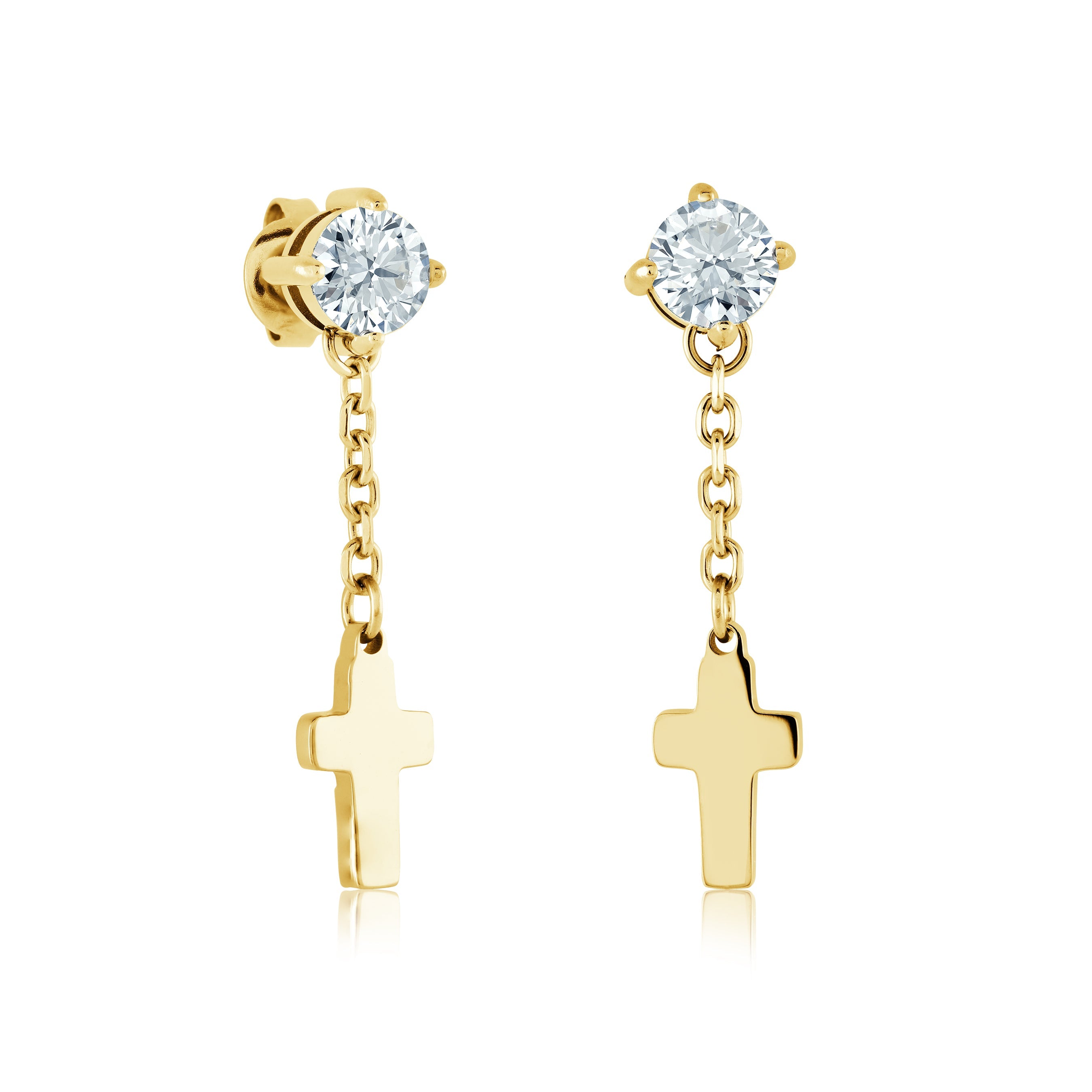 Cross Dangle Earrings 6mm