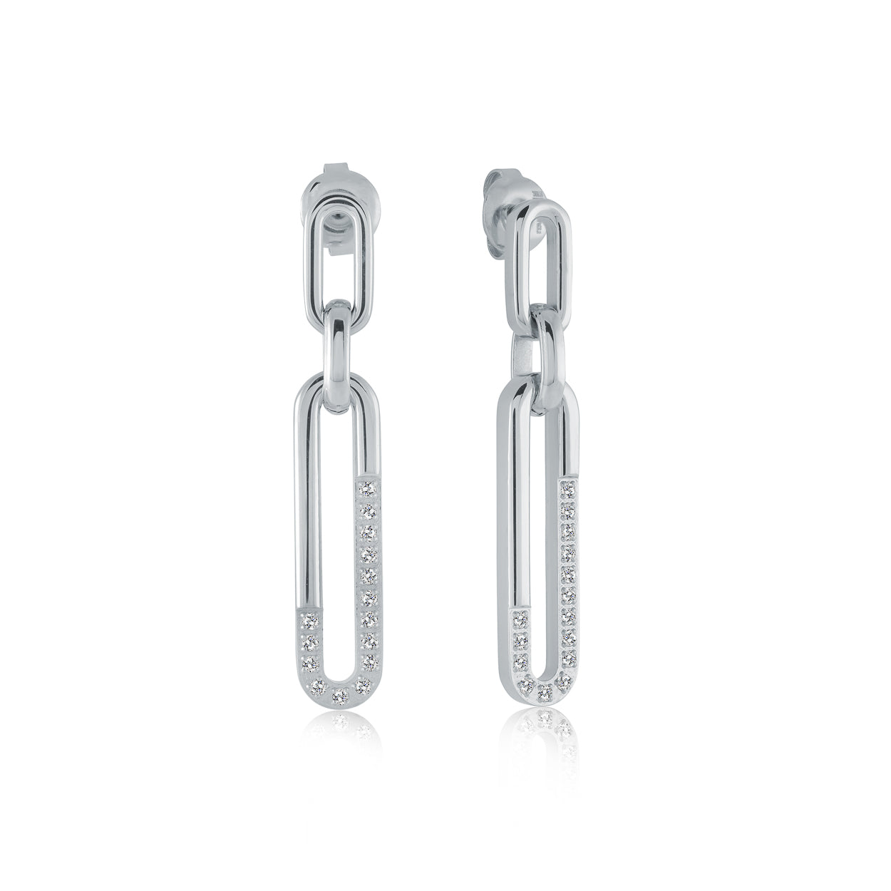 Studded Oval Dangle Earrings