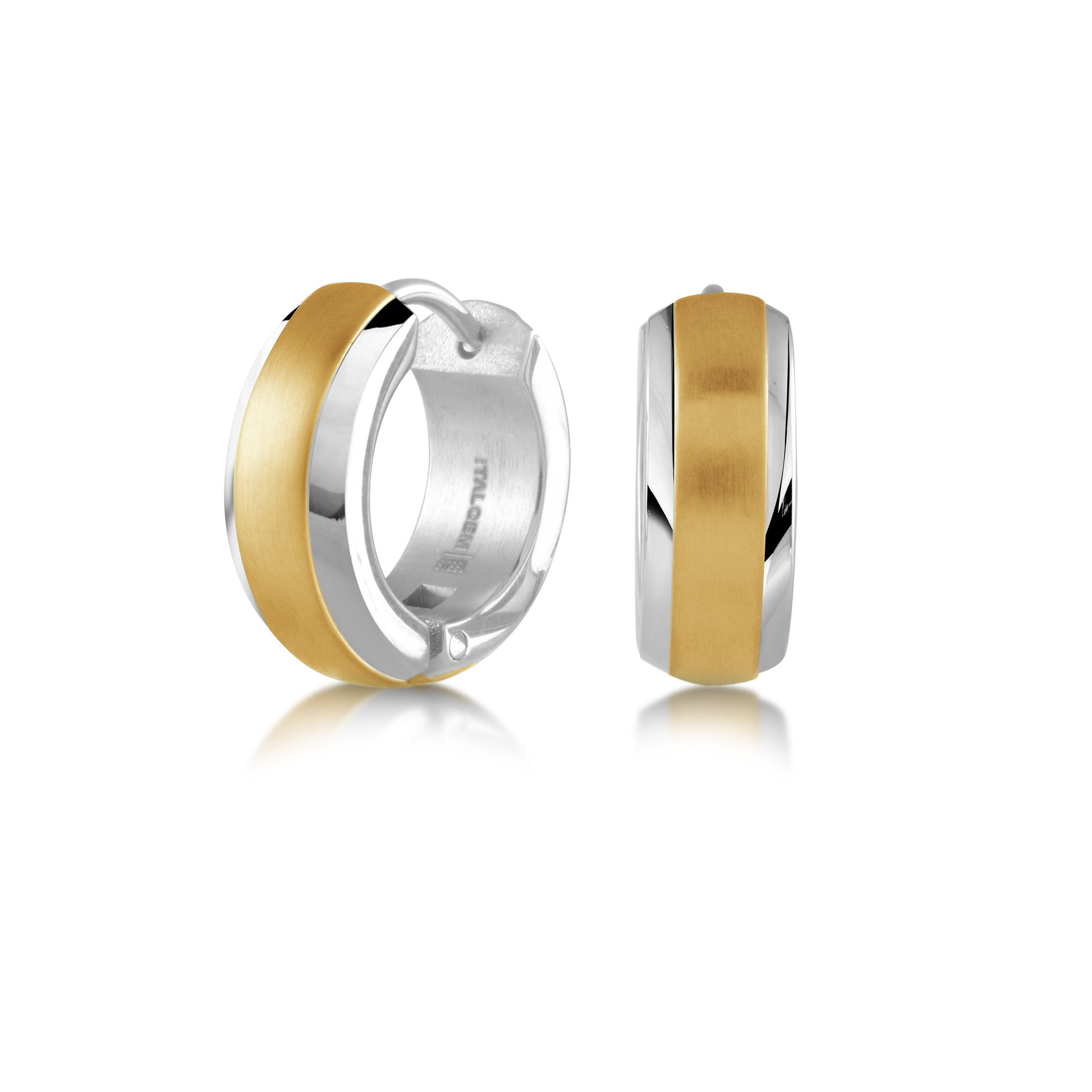 Brushed Centre Huggie Earrings