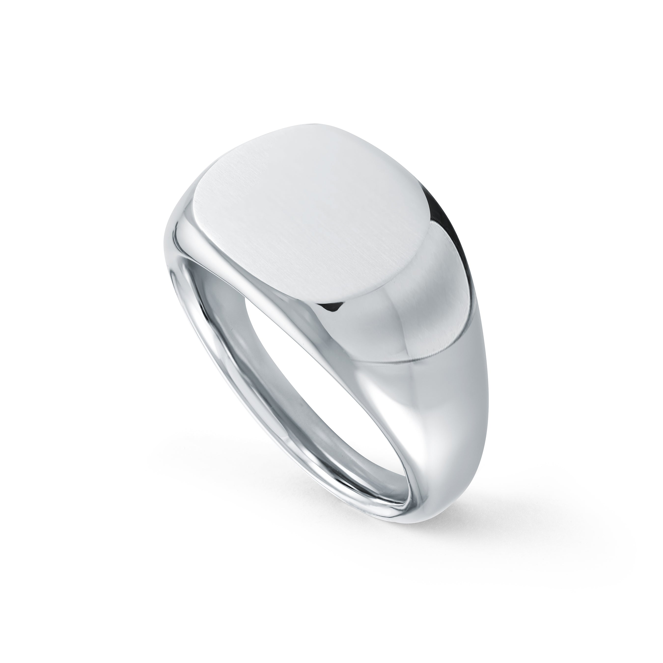 Round Steel Signet Ring