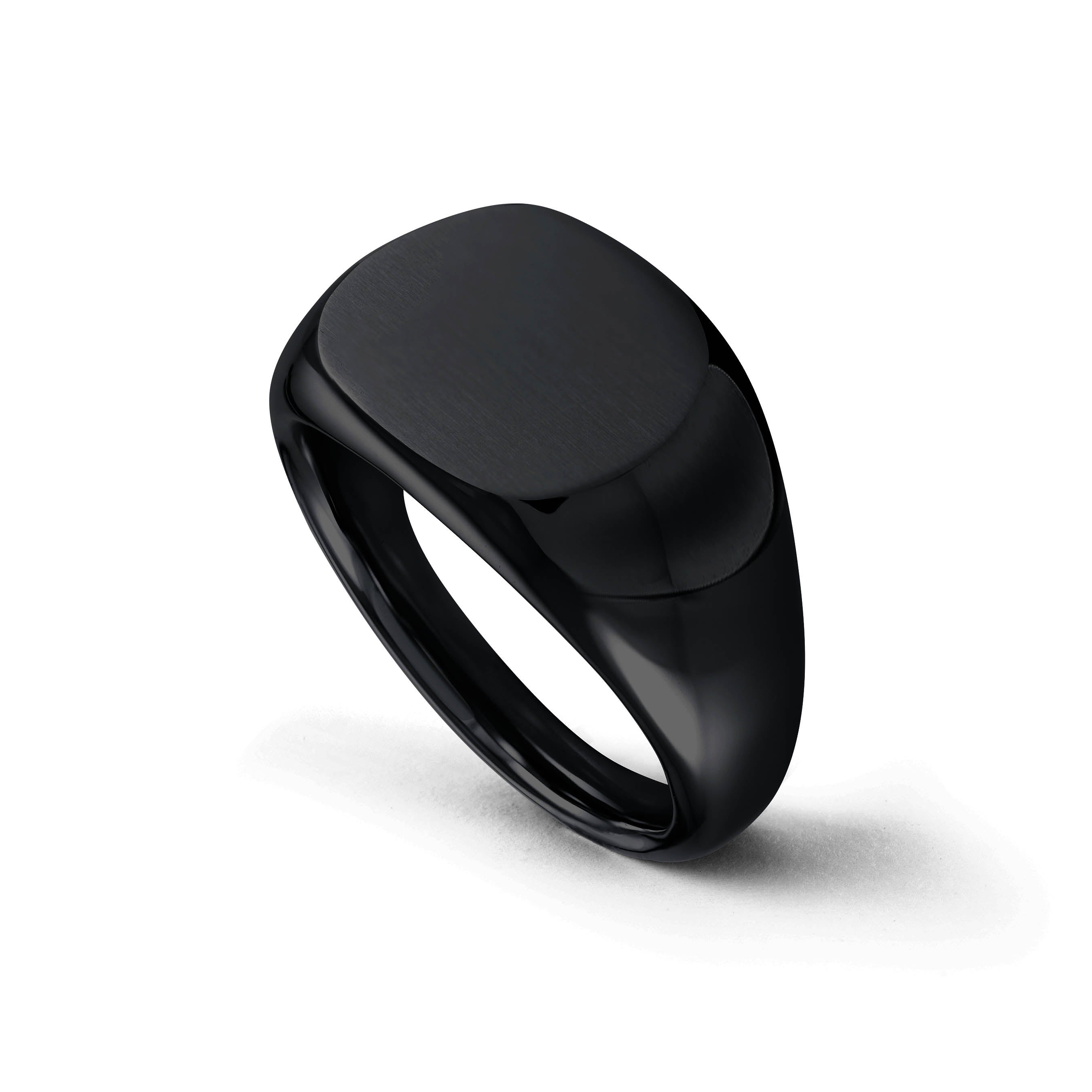 Round Steel Signet Ring