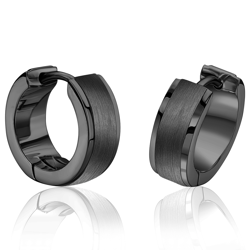 Brushed Centre Huggie Earrings