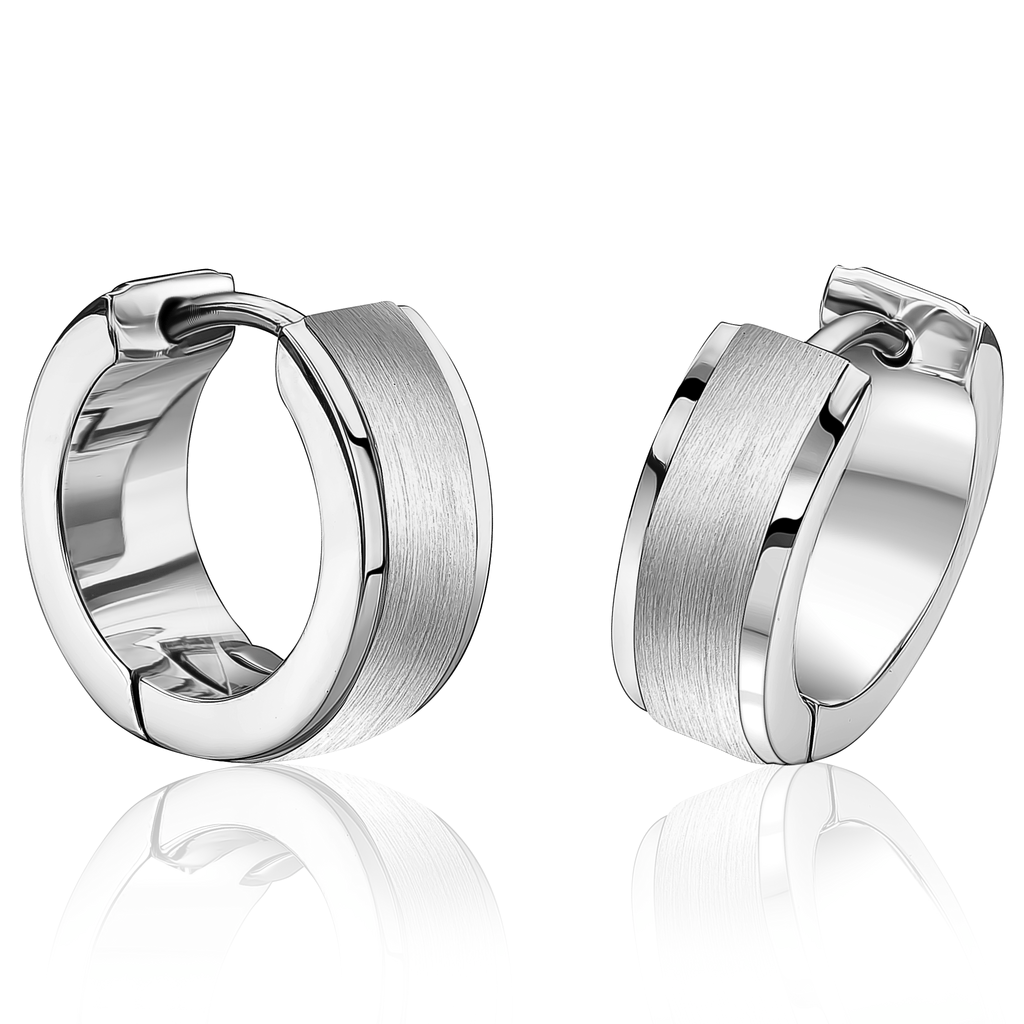 Brushed Centre Huggie Earrings