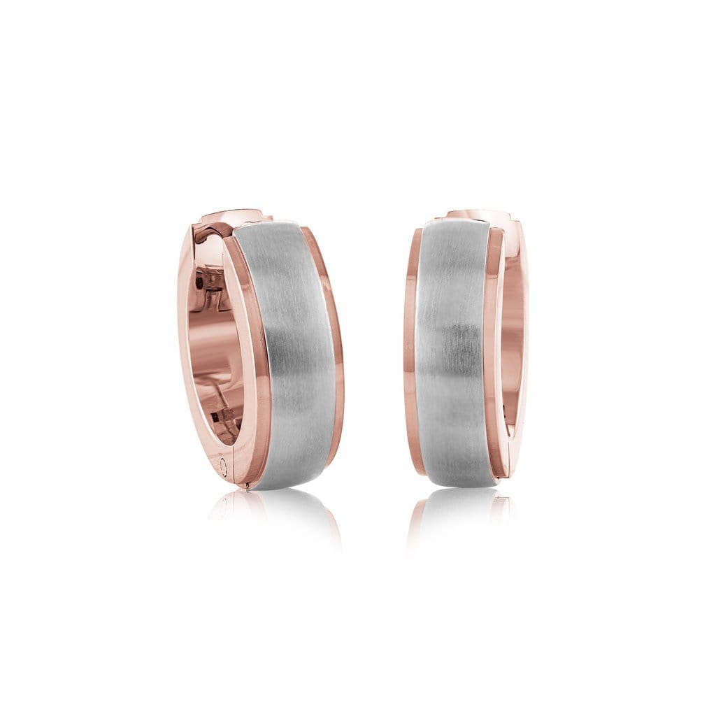 Brushed Centre Huggie Earrings