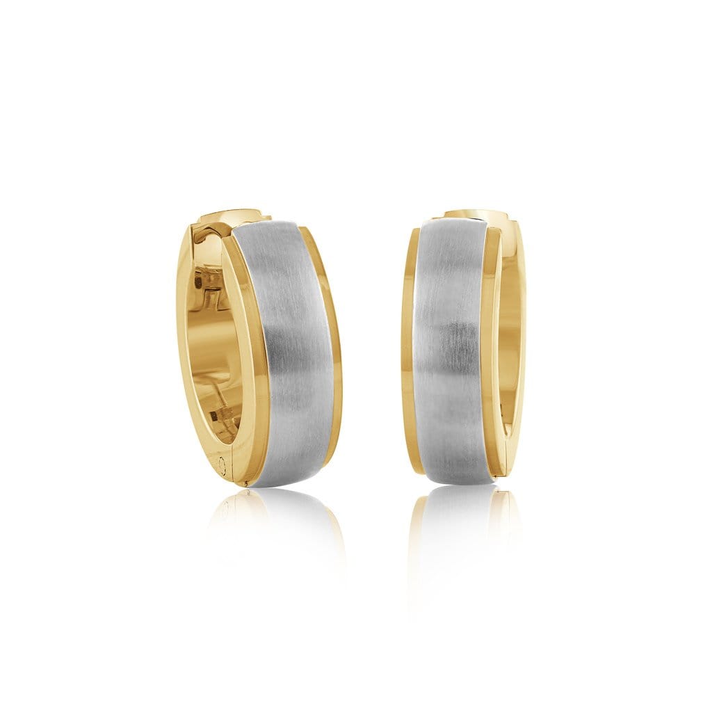 Brushed Centre Huggie Earrings