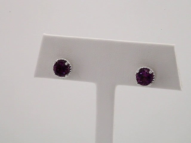 Sterling Silver Amethyst Rope Earrings