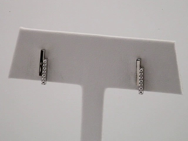 Sterling Silver Beaded Bar Earring
