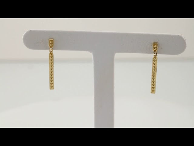 14K Sculptural Bar Earrings