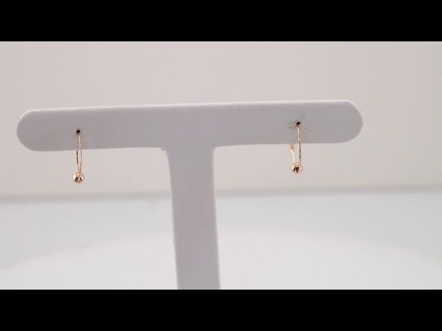 14K Youth Hoop Earrings with Bead