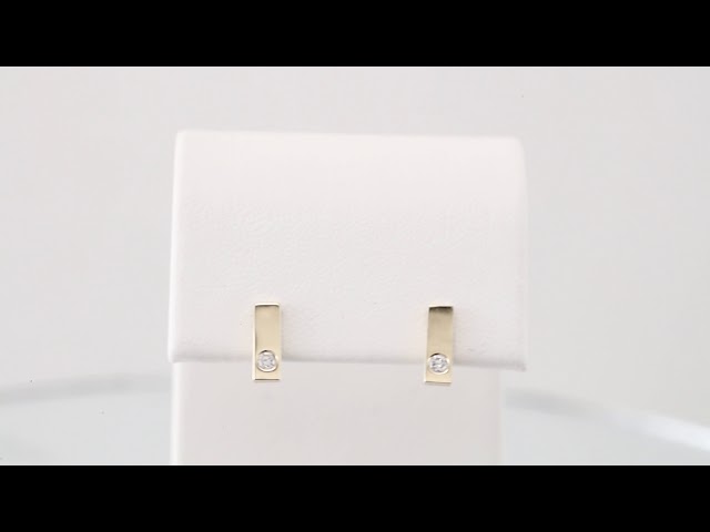 14K .06 CTW Natural Diamond Bar Earrings