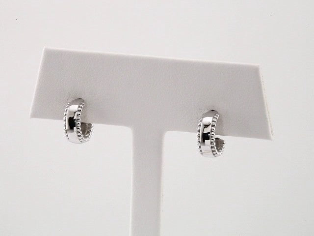 Sterling Silver Beaded Hoop Earrings